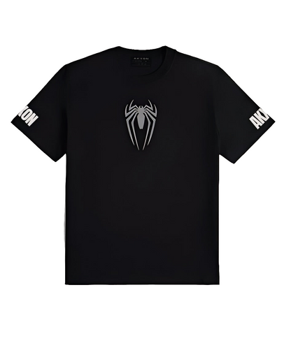 AKXON Spider Symbol Cotton Black T-Shirt for Men - Sleek and Comfortable
